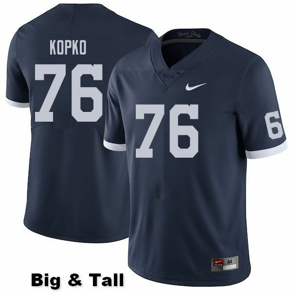 NCAA Nike Men's Penn State Nittany Lions Justin Kopko #76 College Football Authentic Big & Tall Navy Stitched Jersey SYN7398CV